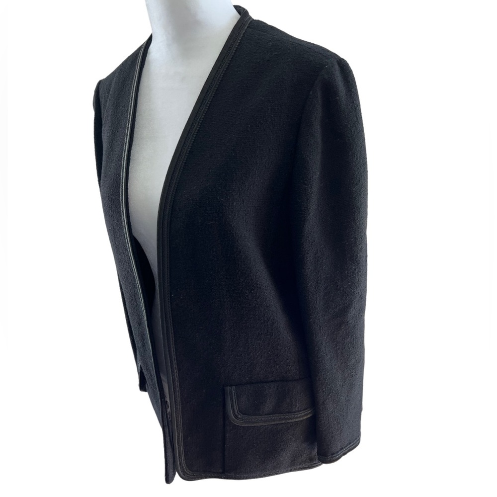 Malcolm Starr VINTAGE Rizkallah Black Boucle Union Made Wool Jacket Blazer Sz 12 - Picture 10 of 15